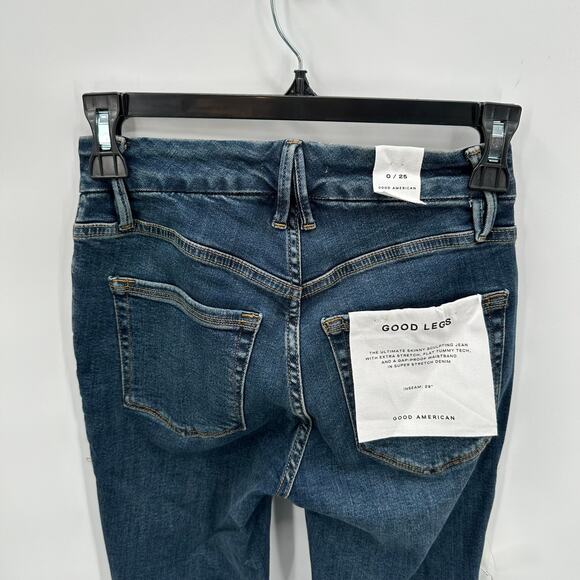 Good American NWT Good Legs Dark Wash Denim Jeans In Blue609 // 0 - Picture 7 of 13